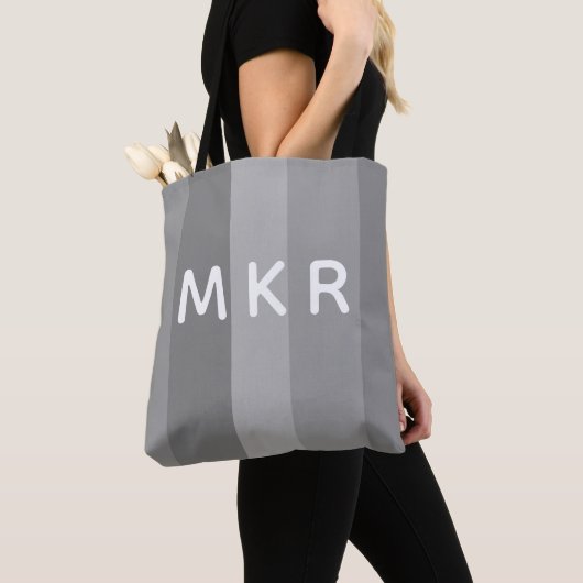 Tote Bag Gris monogramme (De près)