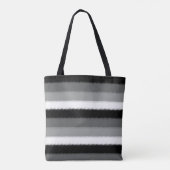 Tote Bag Gris noir blanc rayures Design (Dos)
