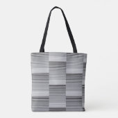 Tote Bag Gris, Noir, Rayures Blanches (Dos)