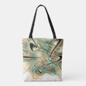 Tote Bag Gris ondulé numérique sur orange pâle à vert (Dos)