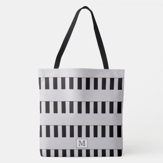 Tote Bag Gris pastel sur n'importe quel monogramme personna (Devant)
