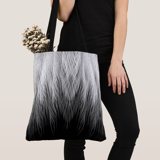 Tote Bag Gris plumes
