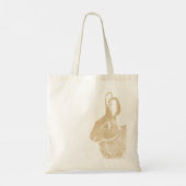 Tote Bag Gris simple à double face et lapin Brown (Dos)