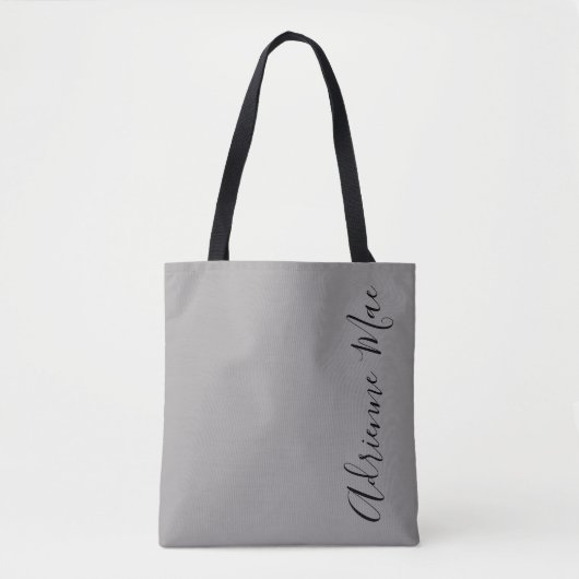 Tote Bag Gris simple personnalisé + Noir (Devant)