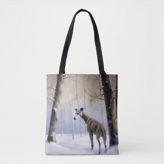 Tote Bag Grise Italienne Laisser Il Neige Noël (Devant)