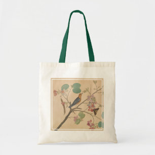 Tote Bag Grive et mite moulues sur une branche d'orchidée