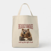 Tote Bag Grizzly Sleepy Bear Coffee Love (Dos)