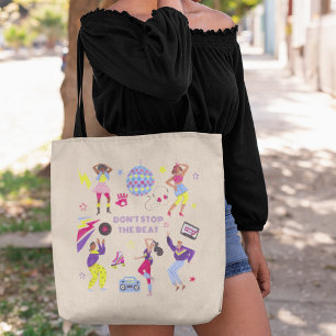Tote Bag Groovy Disco Party Rétro Boule à Facettes 80