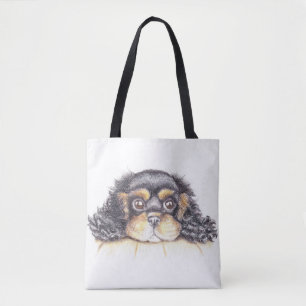 Tote Bag Gros caractères Fourre-tout avec le chiot maximum