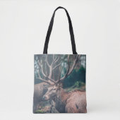 Tote Bag Gros cerf Brown avec gros colliers (Devant)