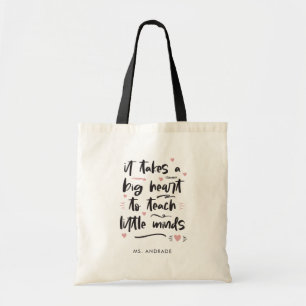 Tote Bag Gros Coeur Apprendre Petits Esprits Appréciation