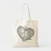 Tote Bag Gros coeur gris Infirmière de la Force aérienne (Devant)
