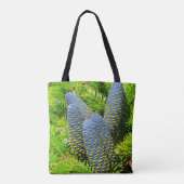 Tote Bag Gros cônes de sapin coréen bleu (Dos)