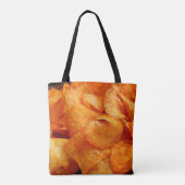 Tote Bag Gros plan de chips juteux, croustillants sur plaqu (Dos)