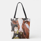 Tote Bag Gros plan de la vache laitière blanche Holstein ro (Dos)