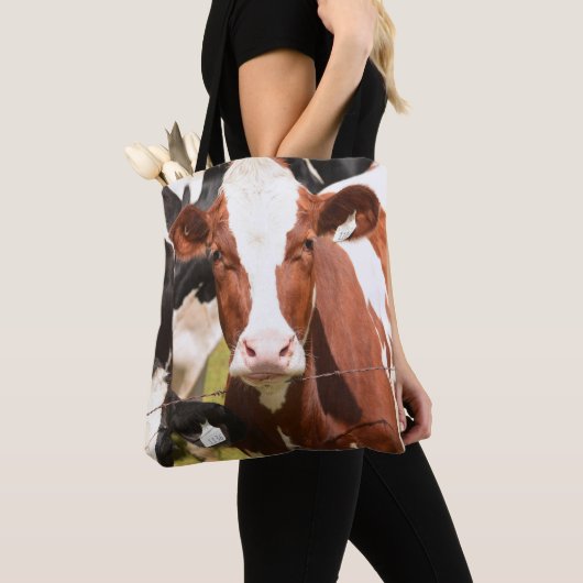 Tote Bag Gros plan de la vache laitière blanche Holstein ro (De près)