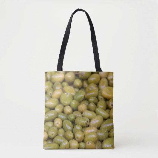 Tote Bag Gros plan sur des olives vertes (Devant)