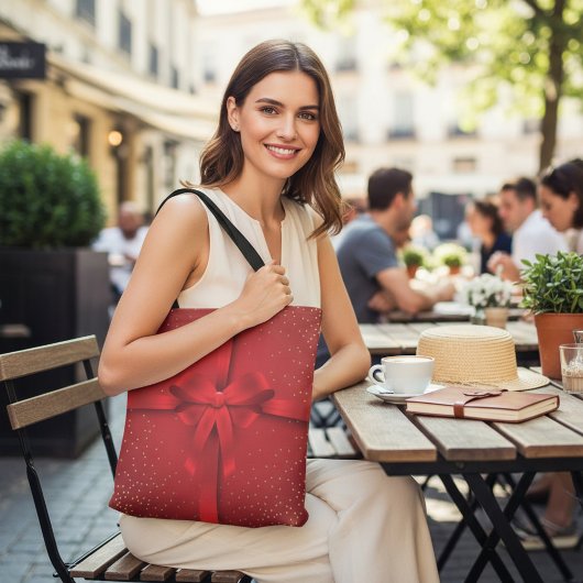 Tote Bag Gros Red Bow Noël cadeau de Noël