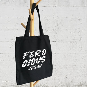 Tote Bag Gros Végétan féroce, Minimaliste