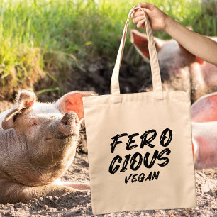 Tote Bag Gros Végétan féroce, Minimaliste