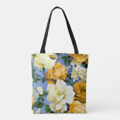 Tote Bag Grosse Fleur de rose jaune rétro (Dos)