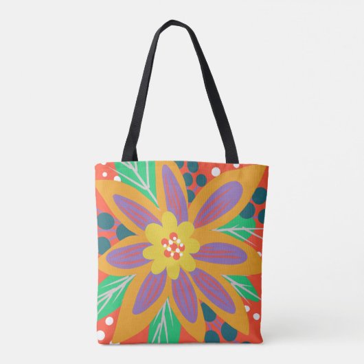 Tote Bag Grosse fleur orange (Dos)