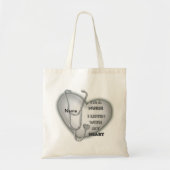Tote Bag Grosse infirmière de coeur gris (Devant)