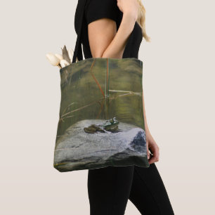 Tote Bag Grosse Vielle grenouille-taureau Dans La Nature De