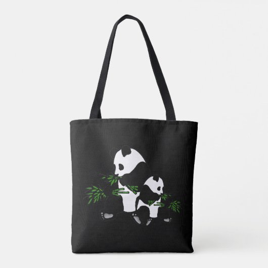 Tote Bag Grossissant Panda Noir (Dos)