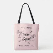 Tote Bag Groupe de Filles Épinglées Soirée de Bachelorette  (Dos)