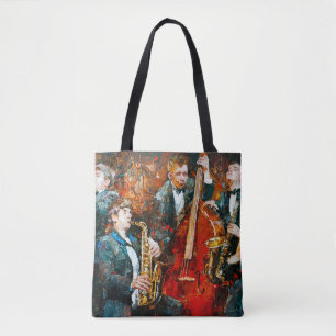 Tote Bag Groupe de jazz élégant jouant de la musique sur la