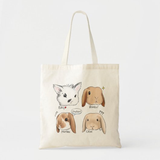 Tote Bag Groupe Fourre-tout de lapin (Devant)