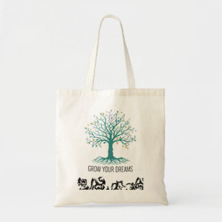 Tote Bag Grow Your Dreams Inspirational Motivational Grocer