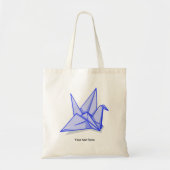 Tote Bag Grue en papier bleu (Devant)