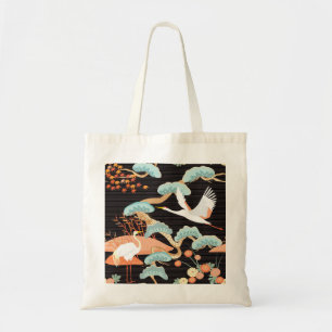 Tote Bag Grues, hérons : motif japonais d'oiseaux.