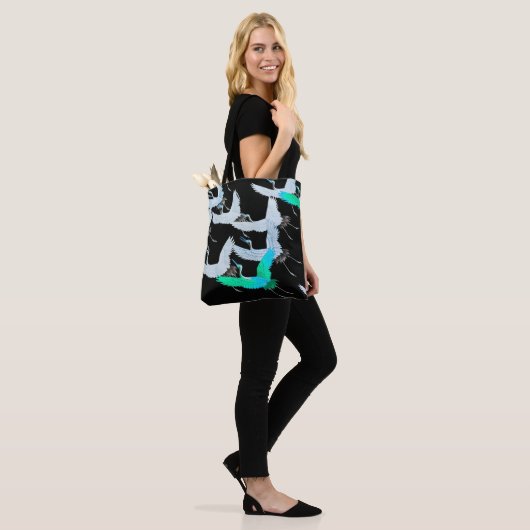 Tote Bag Grues sarcelles en vol  (Sur le modèle)