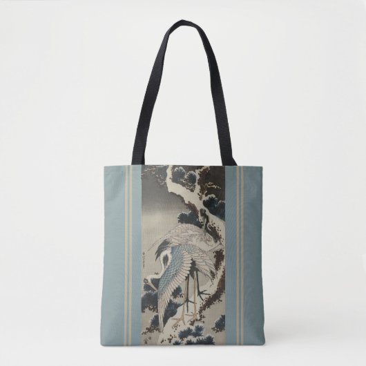 Tote Bag Grues sur pins couverts de neige (Devant)