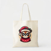 Tote Bag Grumpy Christmas Chat - Ambiance festive amusante (Devant)