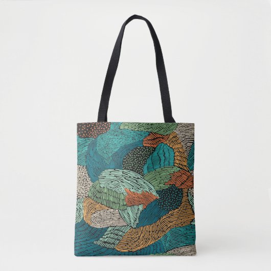 Tote Bag Grunge Abstrait : Conception Motif transparente. (Devant)