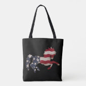Tote Bag Grunge American Flag Horse Silhouette (Dos)
