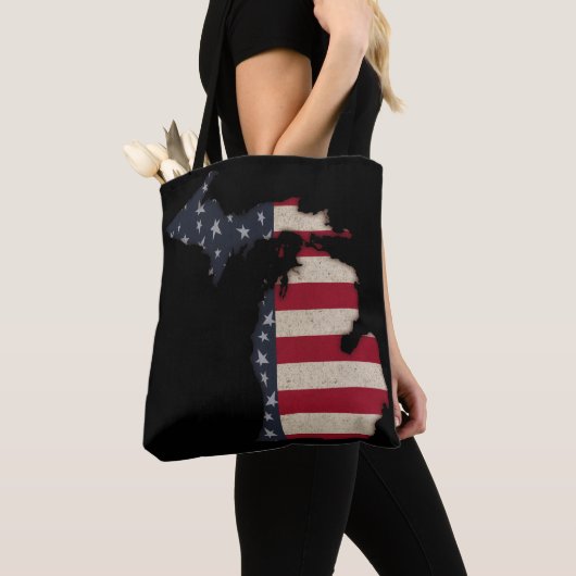 Tote Bag Grunge Americana Michigan | Vous Customisez (De près)