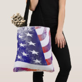 Tote Bag Grunge patriotique flottante drapeau américain, Ol (De près)