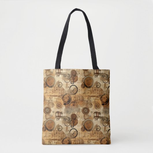 Tote Bag Grunge Rustic Steampunk Horloge (1) (Devant)