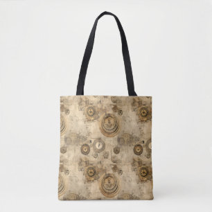 Tote Bag Grunge Rustic Steampunk Horloge (2)