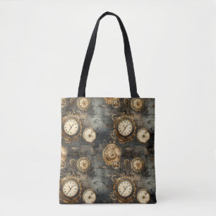 Tote Bag Grunge Rustic Steampunk Horloge (8)