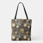 Tote Bag Grunge Rustic Steampunk Horloge (8) (Dos)