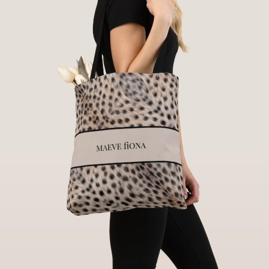 Tote Bag Guépard Chic Personnalisé (De près)
