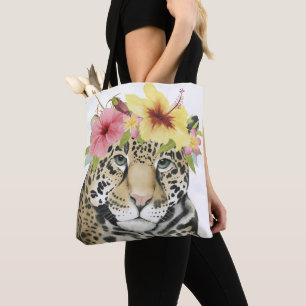 Tote Bag Guépard doux tropical du halo