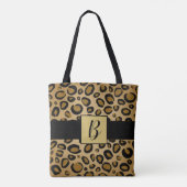 Tote Bag Guépard peint imprimé taches léopard or beige marr (Dos)