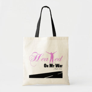 Tote Bag Guéri sur mon chemin (rose, blanc, noir)